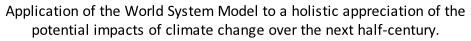 Application of the World System Model to a holistic appreciation of the potential impacts of climate change over the next half-century.